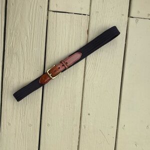 TRAFALGAR Black 1”W Stretch with Brown Leather Belt, Size: M/L fits 36-42 waist